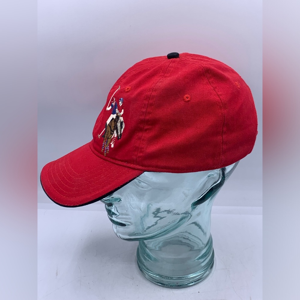 US Polo Association Embroidered Logo Strapback Hat Baseball Cap Red Blue - Picture 2 of 6